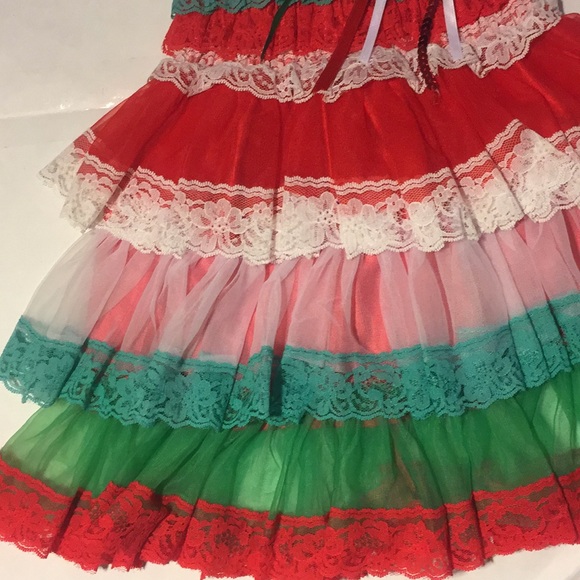 🆕 Ruffled Lace Girl Dress with Hair Bow - Picture 3 of 7